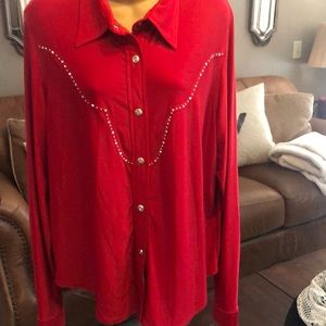 Red rodeo button up
